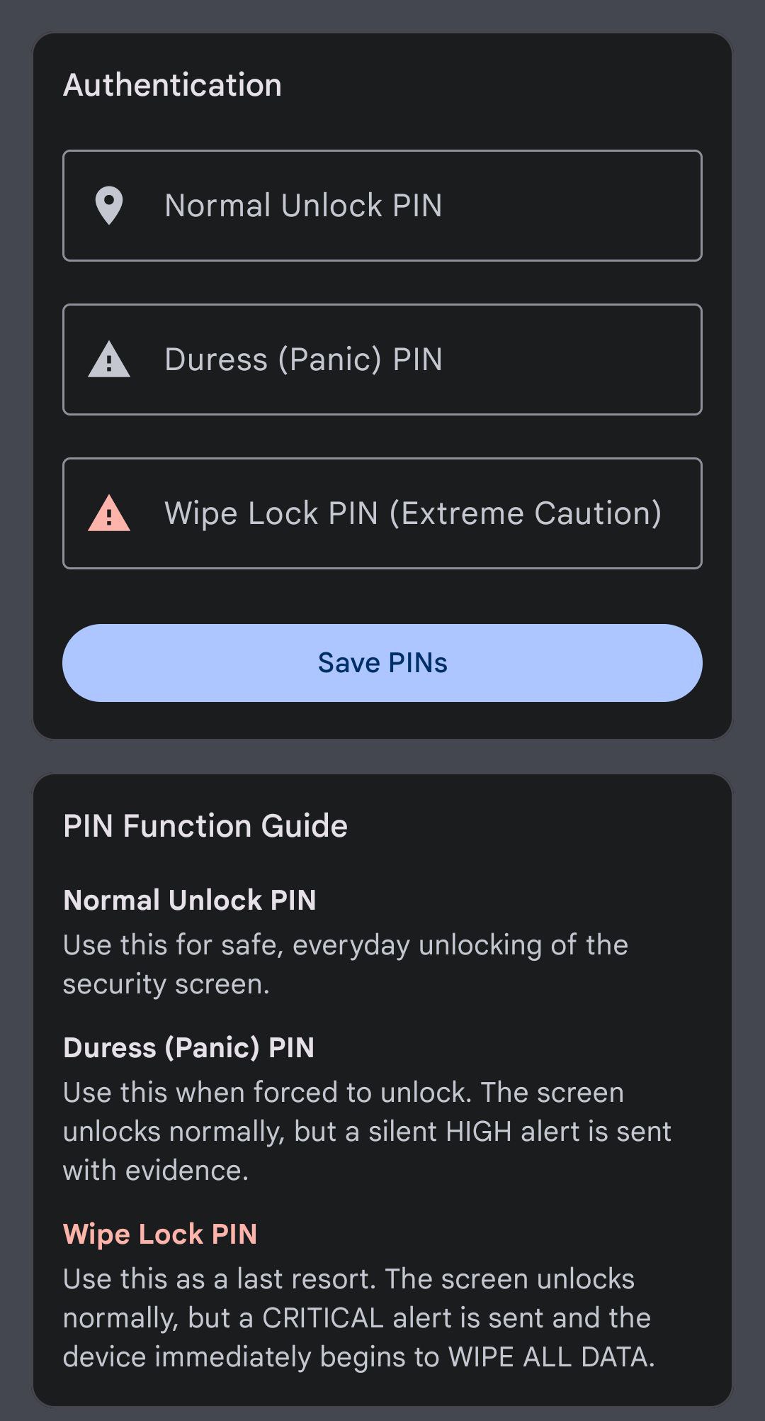 Kavach Authentication Screen
